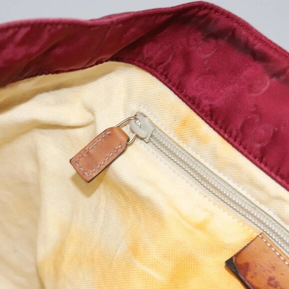 GUCCI GG Canvas Tote Bag Nylon Red 282439 Auth 114411 - Picture 10 of 16